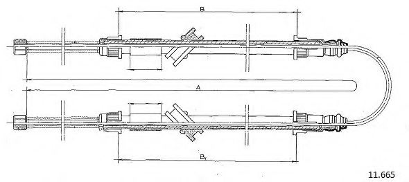 CABOR 11.665 Cable, parking brake
